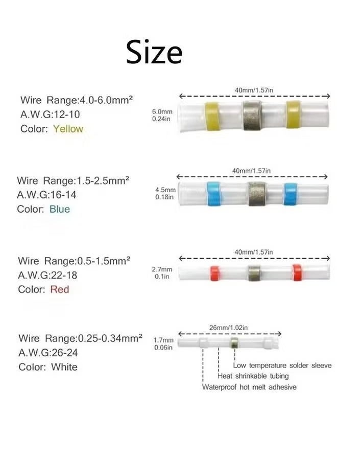 Geustos 300-Piece Water Proof Shockproof Heat Shrink Tubing, Electrical Wire Cable Wrap Assortment Electric Insulation Heat Shrink Tube Kit with Box, Industrial Heat-Shrink Tubing(5Colors) - Image 5
