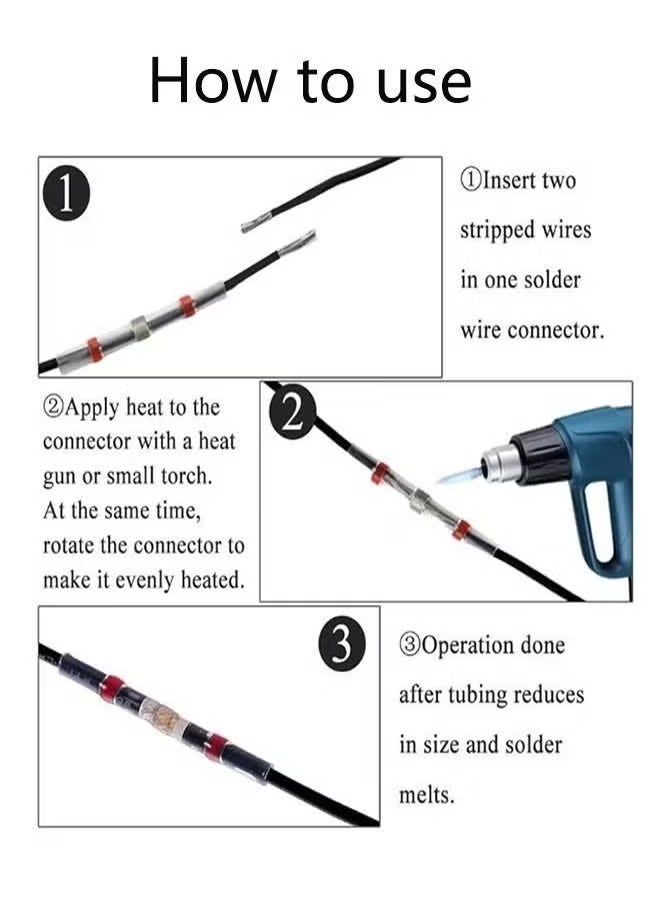 Geustos 300-Piece Water Proof Shockproof Heat Shrink Tubing, Electrical Wire Cable Wrap Assortment Electric Insulation Heat Shrink Tube Kit with Box, Industrial Heat-Shrink Tubing(5Colors) - Image 4