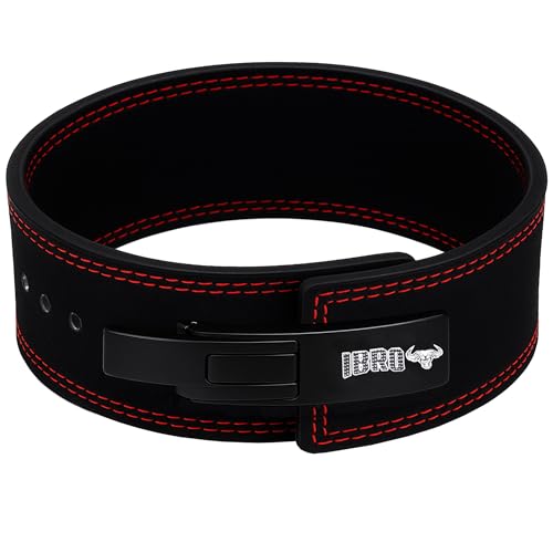 IBRO Powerlifting Lever Gym Belt – Power 8MM Extreme Heavy Duty Genuine Leather Belts - Squats Deadlifts Bodybuilding Weight Lifting IPF Power Lifting Strongman for Men 8mm AllBlack M - Image 1