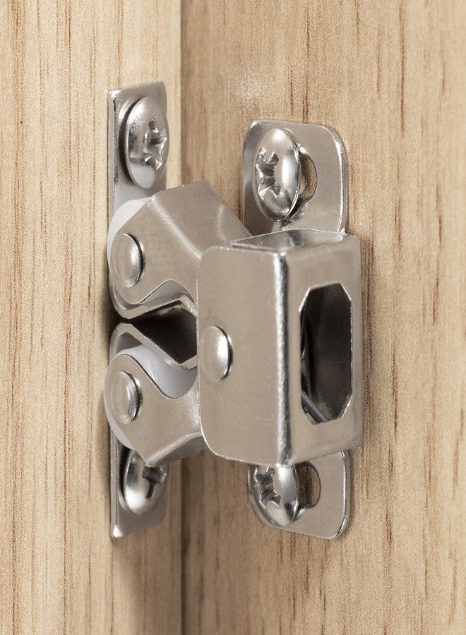 Keenkee 2 PCS Cabinet Latch Double Roller Catch Hardware for Cupboard Closet Cabinet Door Latches and Catches, Nickel - Image 1