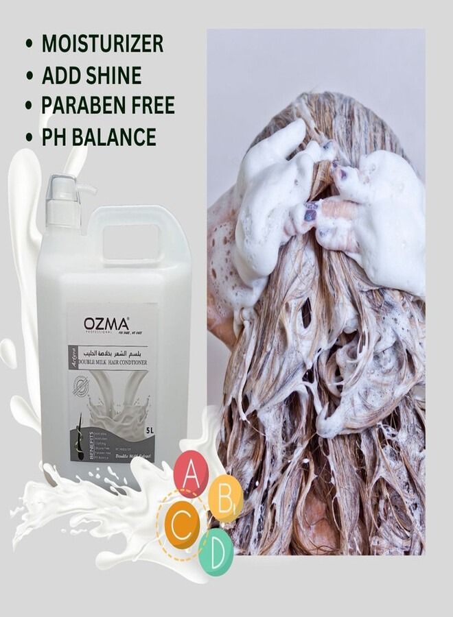 Ozma Professional شامبو أوزما المرطب للشعر تركيبة محسنة منظف ومناسب لكل أنواع الشعر بخلاصة الحليب المضاعف 5ليتر - Image 3