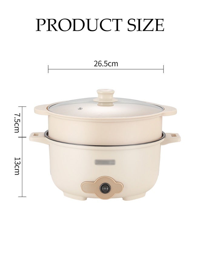 DUNISO 3L Stainless Steel mini Electric Hot Pot ，Quick Heating ，Non-stick Pot Dual Power Multi-functional Electric Cooker , portable travel cooker suitable for frying steaks and eggs and boiling soup - Image 2