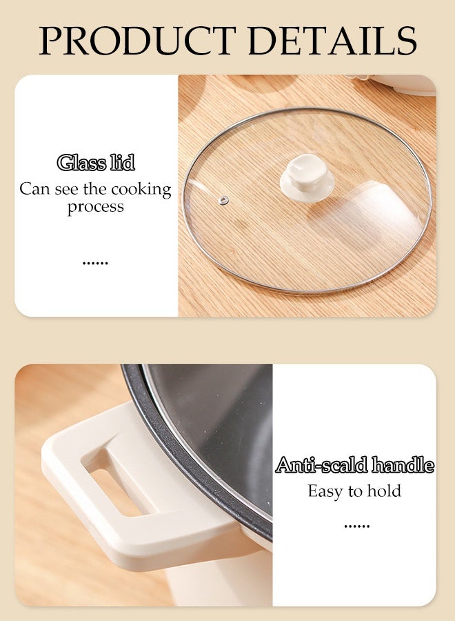 DUNISO 3L Stainless Steel mini Electric Hot Pot ，Quick Heating ，Non-stick Pot Dual Power Multi-functional Electric Cooker , portable travel cooker suitable for frying steaks and eggs and boiling soup - Image 3