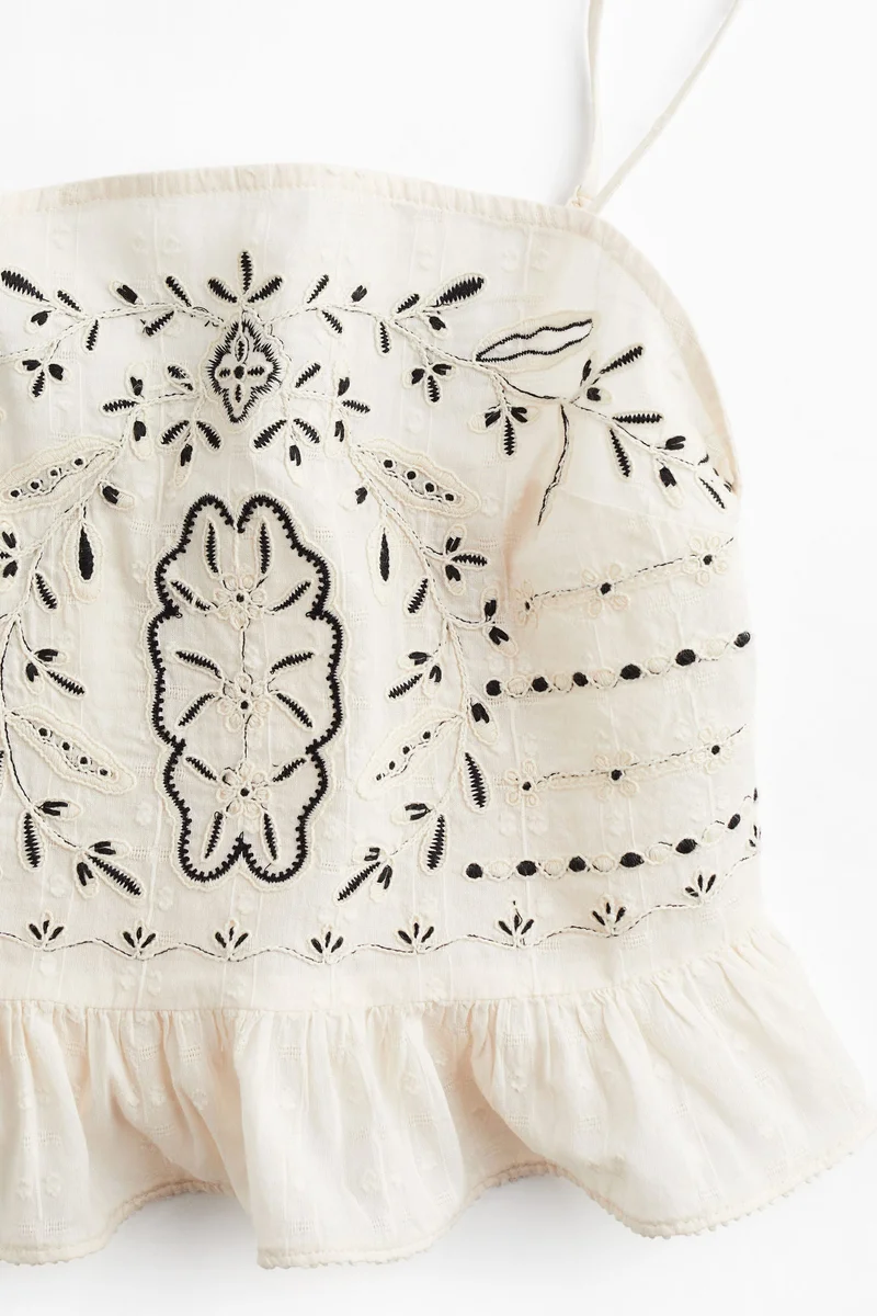 H&M Embroidered strappy top