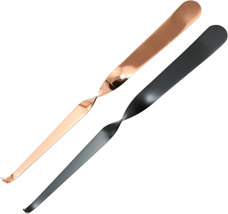 WHYHKJ 2pcs Stainless Steel Wick Dippers Put Out Extinguish Candle Wick Dipper Candle Hook Home Candle Wick Tools (1 x Black + 1 x Rose Gold) - Image 1