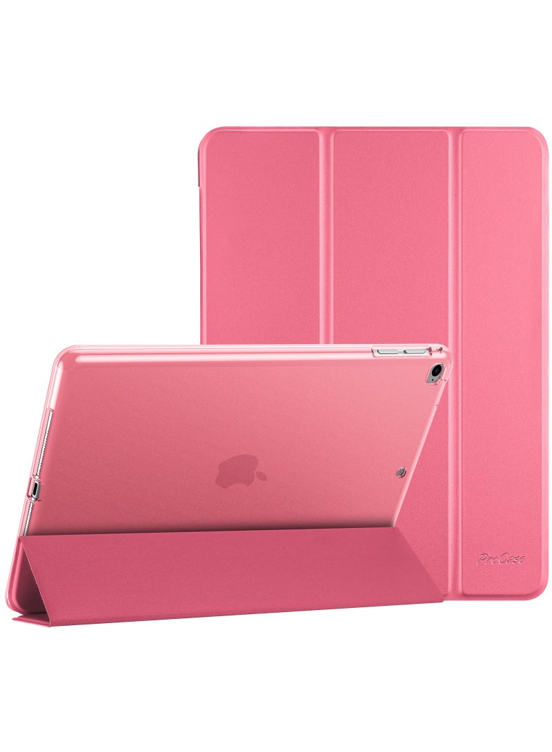 Procases iPad 9.7 Case 6th Generation Slim Trifold Soft TPU Translucent Back Cover Smart Case Melonpink - Image 1