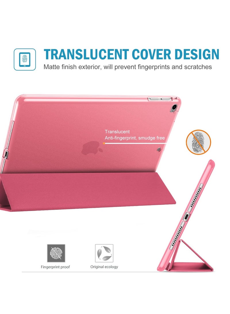 Procases iPad 9.7 Case 6th Generation Slim Trifold Soft TPU Translucent Back Cover Smart Case Melonpink - Image 3