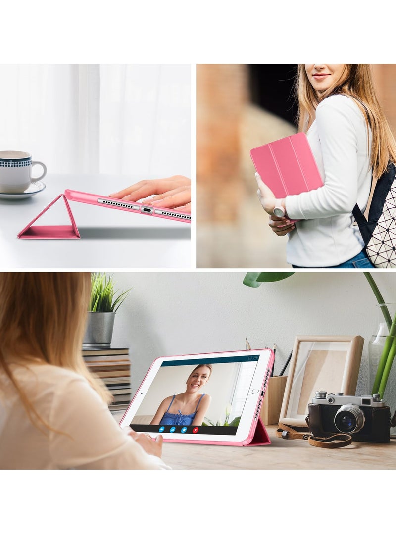 Procases iPad 9.7 Case 6th Generation Slim Trifold Soft TPU Translucent Back Cover Smart Case Melonpink - Image 5