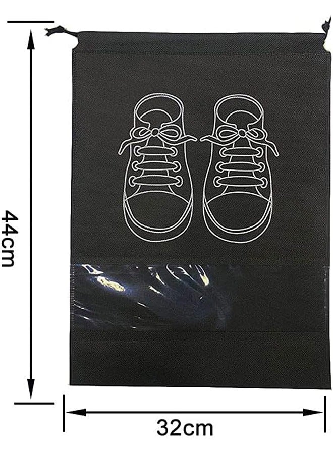 Large Travel Storage Shoe Bag 12pcs Portable Shoe Bag Dust proof Shoe Organizer Bags for Men and Women Shoes Black Grey  - Image 2