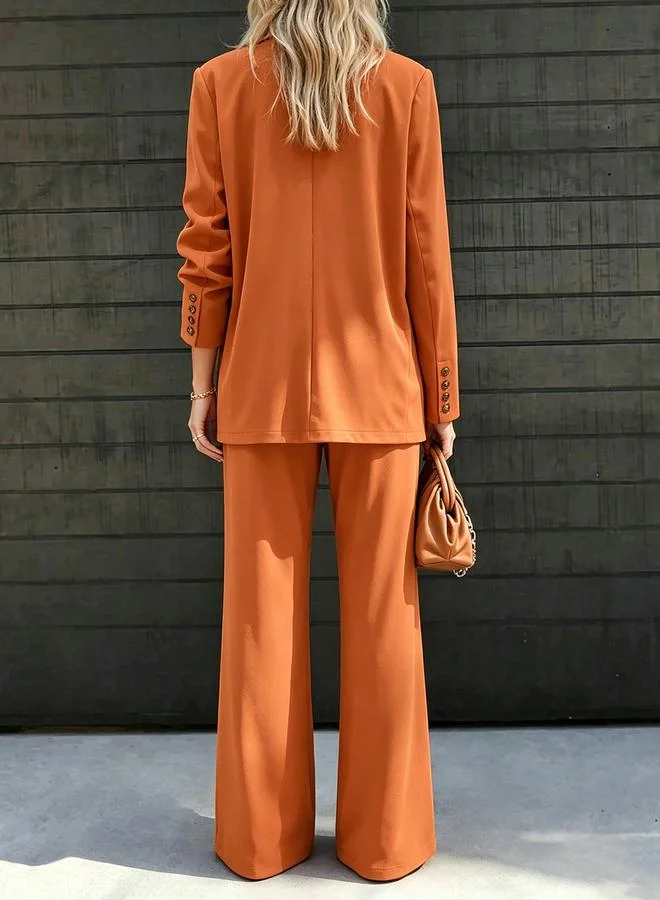 Take Two  Lapel Open Blazer and Straight Leg Pants Set for Women | Best Price UAE