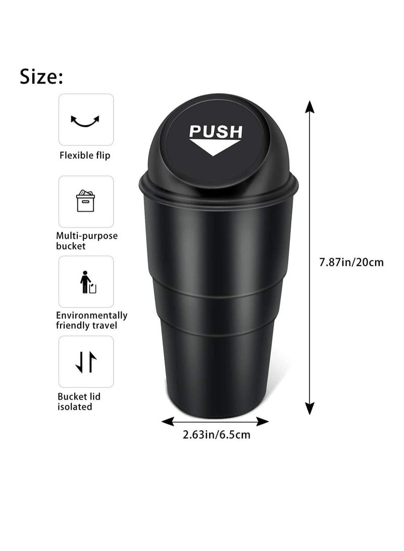 KASTWAVE Mini Car Trash Can, Small Automatic Portable Trash Can Waste Basket with Lid, Multipurpose Car Garbage Bin,Gadgets for Car Home Office (Black) - Image 2