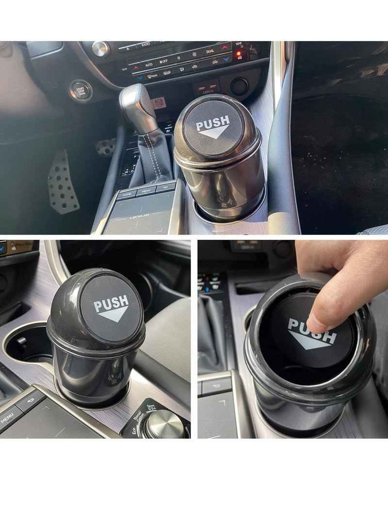 KASTWAVE Mini Car Trash Can, Small Automatic Portable Trash Can Waste Basket with Lid, Multipurpose Car Garbage Bin,Gadgets for Car Home Office (Black) - Image 3