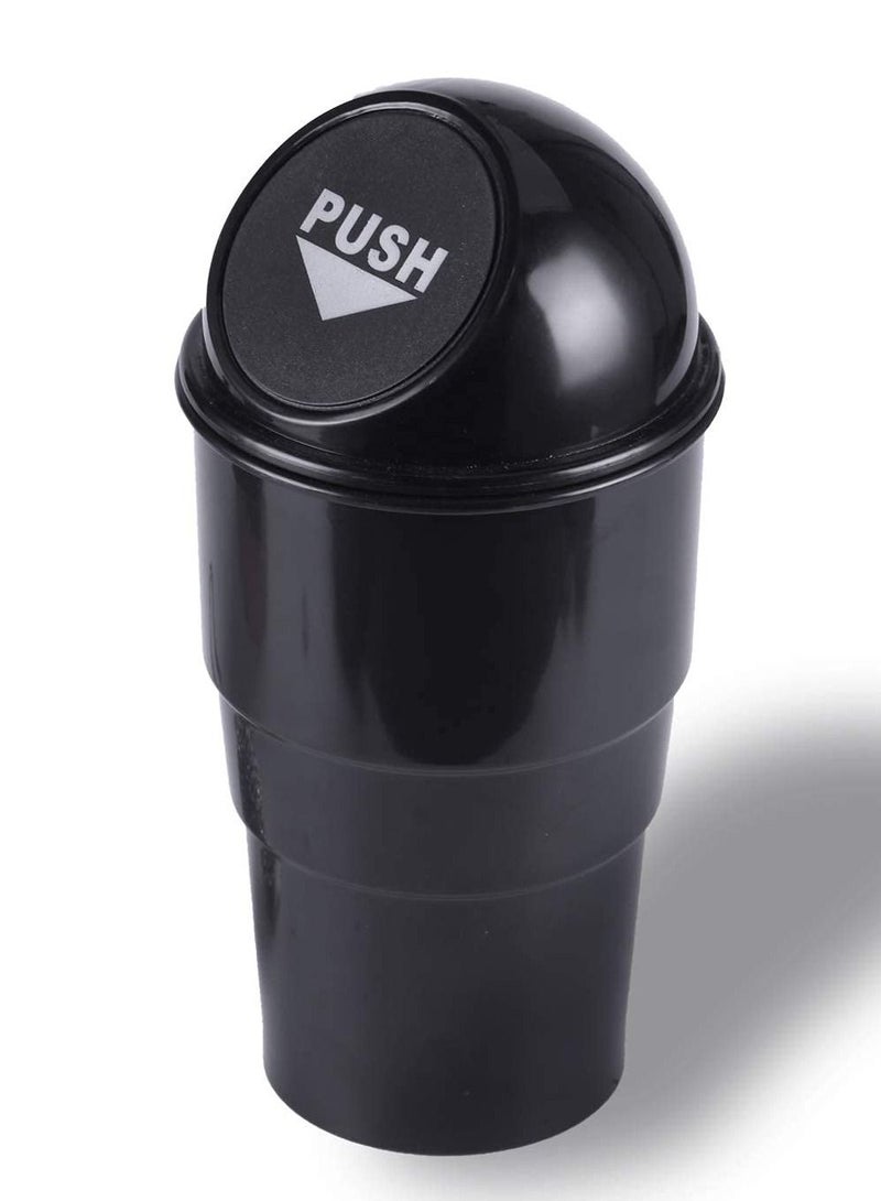 KASTWAVE Mini Car Trash Can, Small Automatic Portable Trash Can Waste Basket with Lid, Multipurpose Car Garbage Bin,Gadgets for Car Home Office (Black) - Image 1