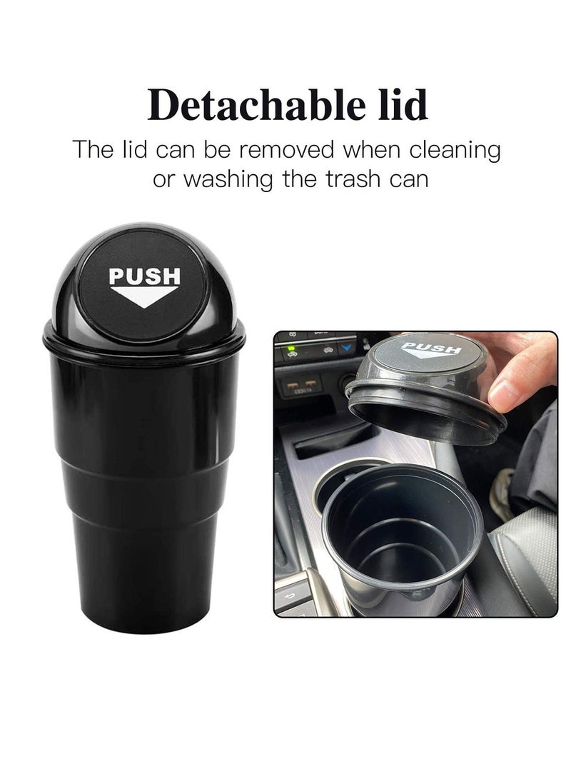 KASTWAVE Mini Car Trash Can, Small Automatic Portable Trash Can Waste Basket with Lid, Multipurpose Car Garbage Bin,Gadgets for Car Home Office (Black) - Image 4