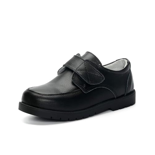 ALPHELIGANCE Kids Boys Dress Oxford Wedding Church Shoes School Uniform Dress Shoes 3 Little Kid(Loafer 615black28) - Image 1