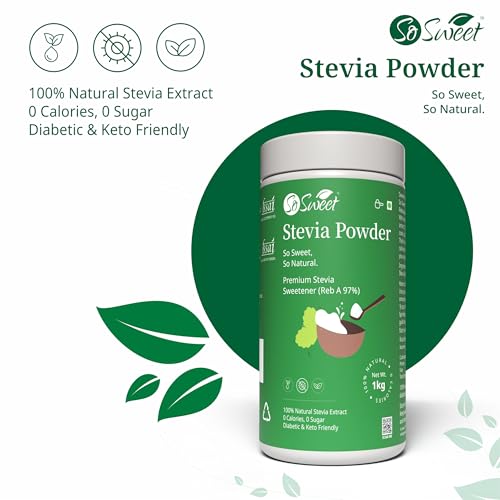 So Sweet Stevia Powder Sugar Free 100% Natural Zero Calorie Sweetener 1kg - Diabetic & Keto friendly - Image 5