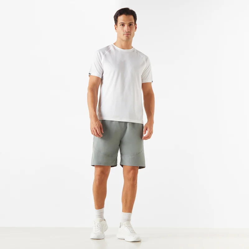 ADOT by Splash Solid Shorts with Elasticated Waistband and Pockets