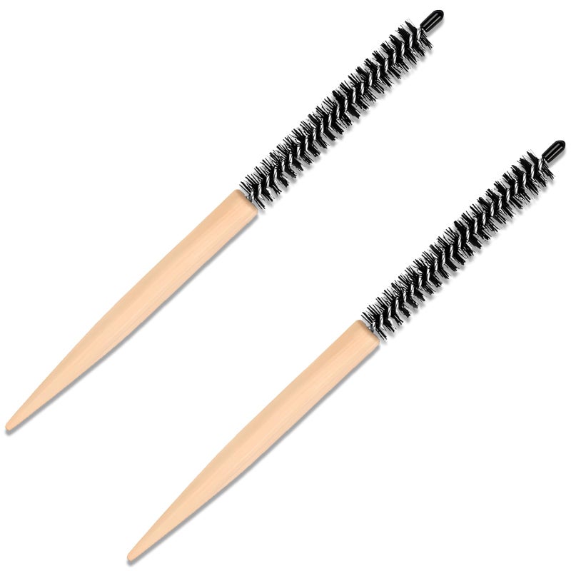 Small Round Styling Brush Mini Roller Quiff Comb for Hairdressing Lightweight Salon Brush for Thin Short Hair Bangs Beard Curling Lifting