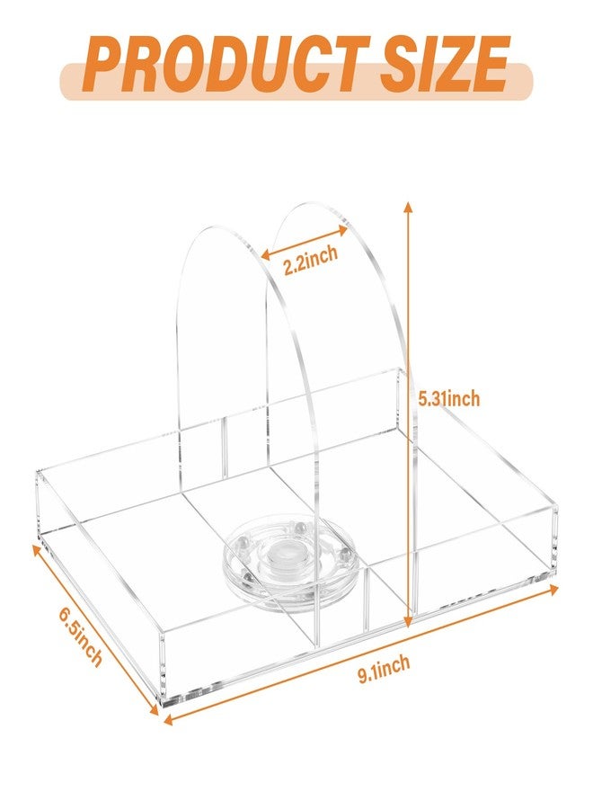 Hiitytin Acrylic Napkin Holder, Rotating Clear Napkin Dispenser for Salt and Pepper Holder Tray, Acrylic Tissue Box for Dining Table Decor, Kitchen, Bar, Restaurant - Image 3