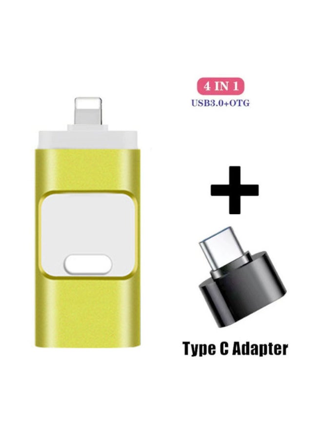 ماركة غير محددة محرك فلاش USB Otg ثلاثة في واحد من النوع C للهاتف المحمول USB محرك فلاش USB لأجهزة Android Apple Computer سعة كبيرة محرك فلاش USB - اللون: أصفر ليموني - السعة: 32 جرام توسيع 1 تيرابايت  - Image 1