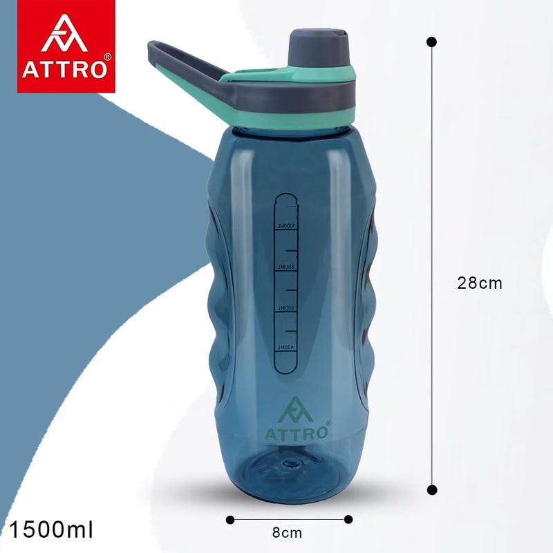 Attro Gripstar Sports 1000ml Water Bottle with Easy to Carry Grip Handle BPA Free Food Grade Leak Proof Ideal for Gym Workout School Office Outdoor Blue