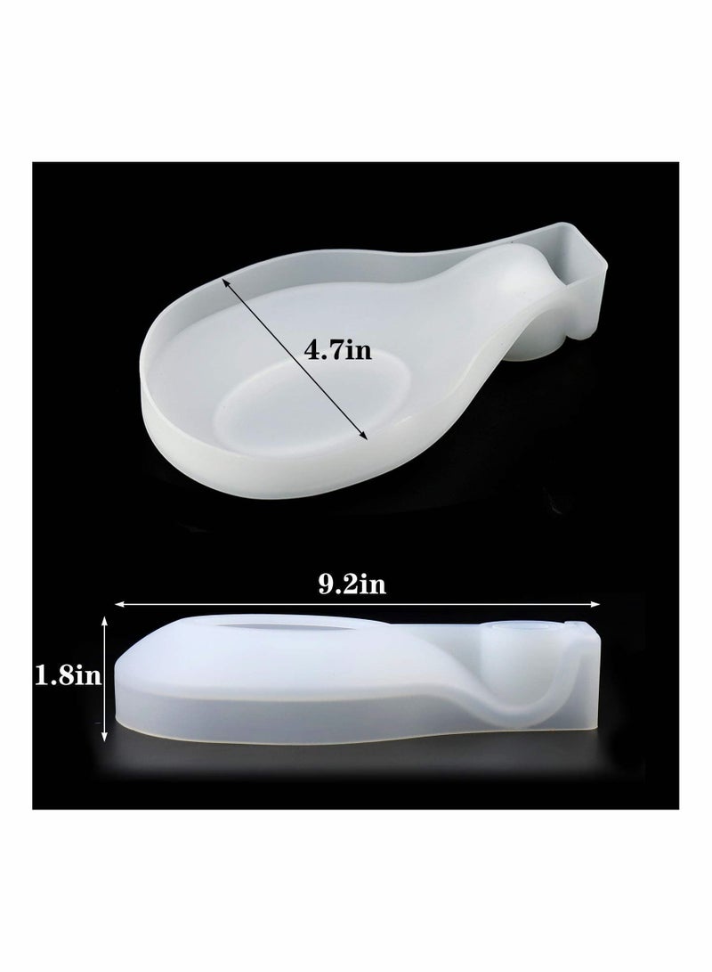 واي آند دي Spoon Holder Resin Mold,Large Rolling Tray Silicone Mold Epoxy Casting Flexible Almond-Shaped for Stove Top Rest Home Decoration Kitchen Utensil Jewelry DIY Craft Fruit Candy - Image 4