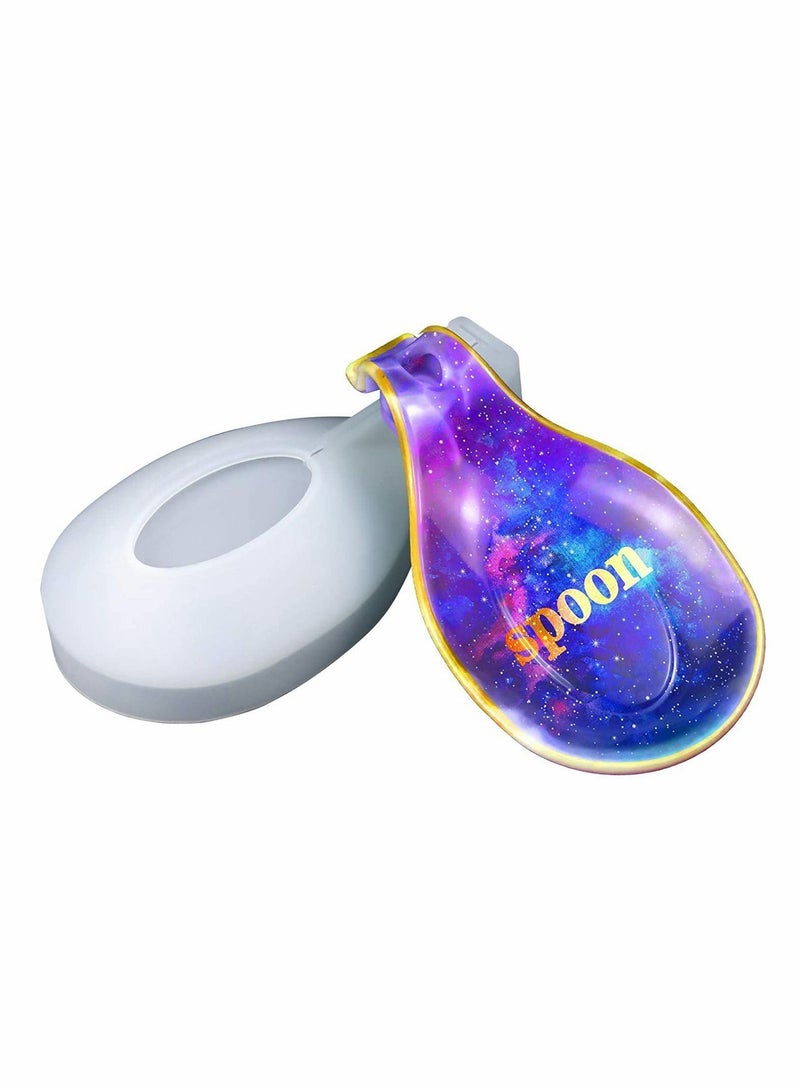 واي آند دي Spoon Holder Resin Mold,Large Rolling Tray Silicone Mold Epoxy Casting Flexible Almond-Shaped for Stove Top Rest Home Decoration Kitchen Utensil Jewelry DIY Craft Fruit Candy - Image 1