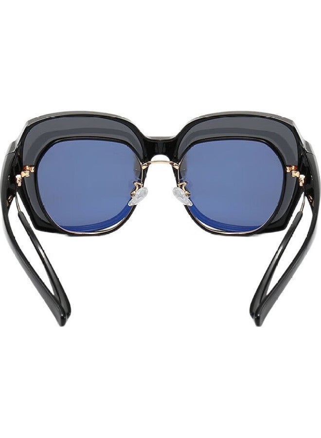 Bai Xiaoshe White Luxury Sunglasses Clip-On For Nearsighted Glasses, Black Frame With Black Lenses, Sunglasses For Men And Women, Driving-Specific Uv Protection Sunglasses - Image 2