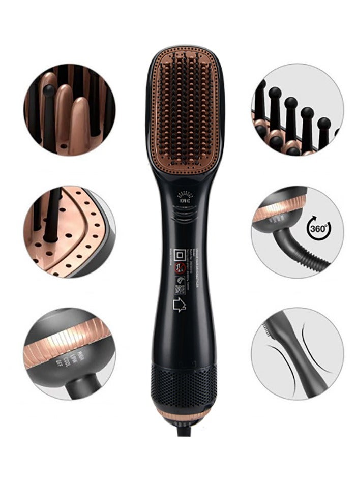 general 1200 Watt Hair Dryer Brush And Styler Professional Ceramic Black/Beige - Image 2