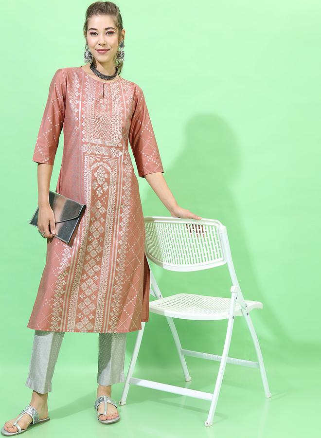 فيشود كورتا نسائي برتقالي من فيسكوز رايون - Image 2