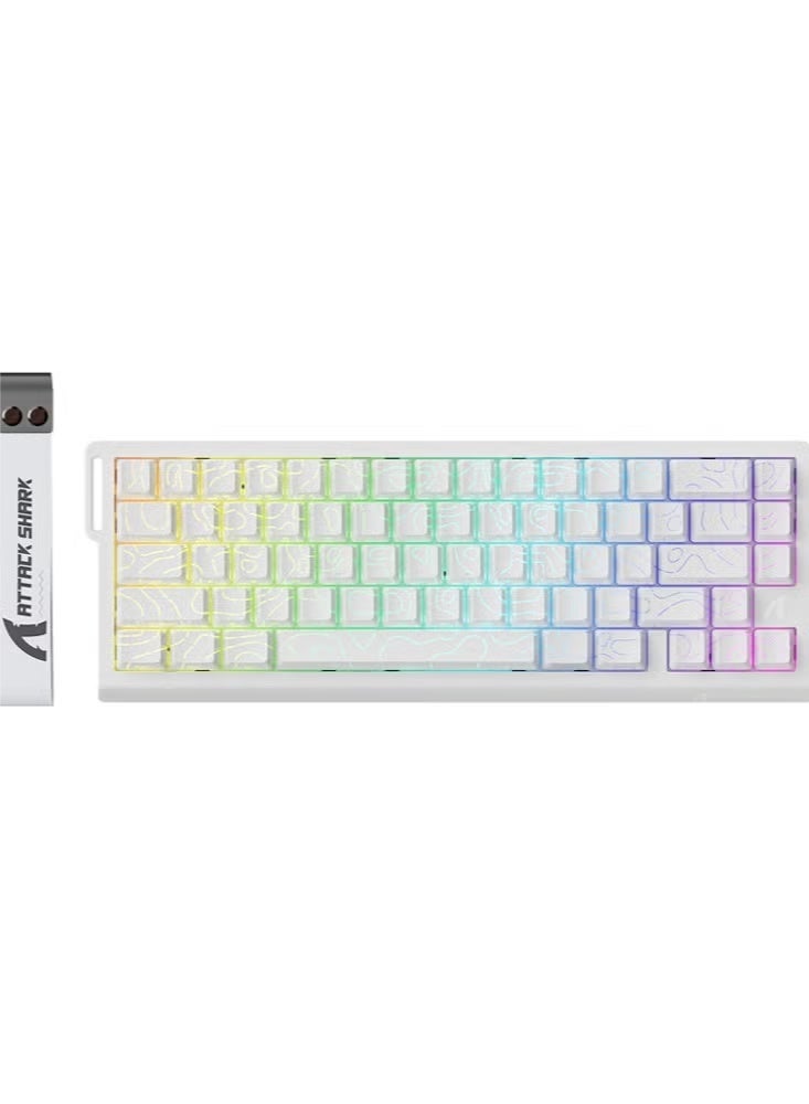 Attack Shark X68 HE Rapid Trigger Mechanical Gaming Keyboard 60% Wired with Adjustable Actuation,Hall Effect Magnetic Switch,8KHz Polling Rate,RGB Backlit,Top Mount,Side Printed Keycap(White Contour) - Image 1
