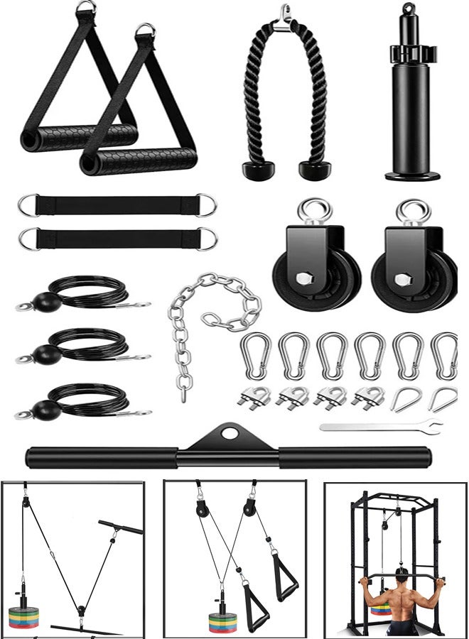 بكرة نظام البكرة الرياضية، نظام بكرة كابل الوزن لصالة الألعاب الرياضية لتمرين السحب للأسفل، تمرين ثني العضلة ذات الرأسين، تمرين الذراع، معدات رياضية منزلية مثالية للساعد والكتف وتمارين القوة - Image 1