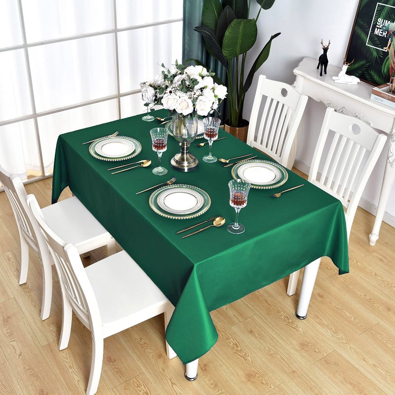 Kaipho Green Square Square Tableloth مقاومة للماء مقاومة للتجاعيد طاولة خالية من القماش 210GSM Polyester طاولة ممسحة للمآدب الداخلية والخارجية - المستطيل/المستطيل 60 × 60 بوصة - Image 3