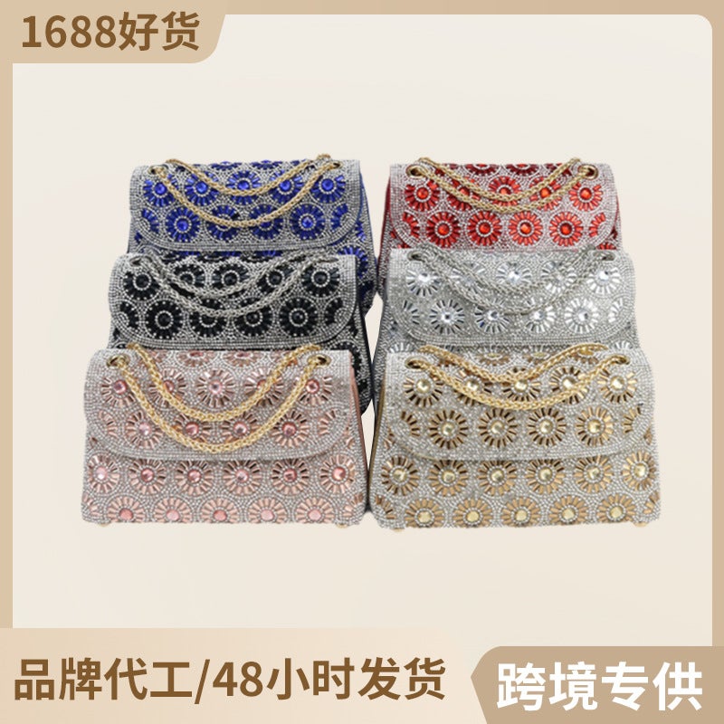 New Bright Evening Bag Ladies Messenger Bag Fashion Trend Street Inlaid Handbag - Image 2