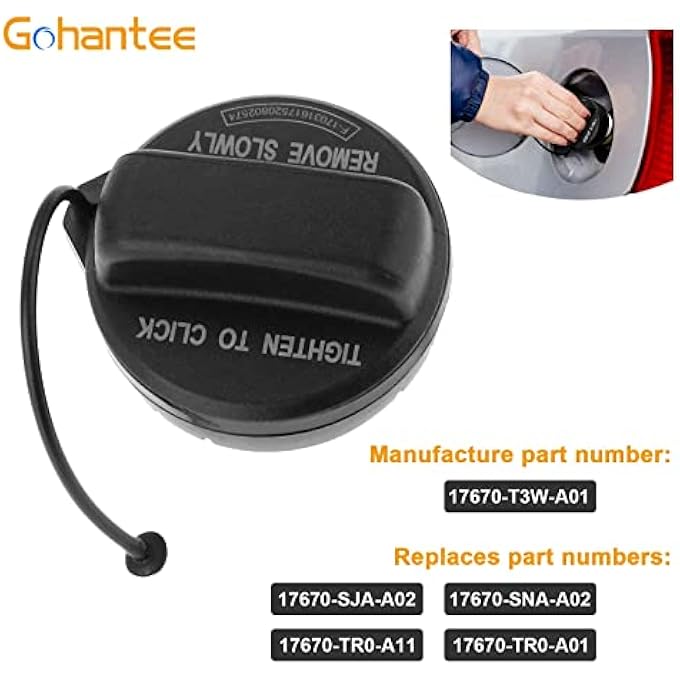 rayihni Gas Cap 17670T3WA01 Fuel Tank Cap Compatible with Honda 20082017 Accord 20062015 Civic 20072016 CRV 20162018 HRV 20092018 FIT 20112017 Odyssey 20092015 Pilot Replace 10834 17670T3WA01 - Image 3