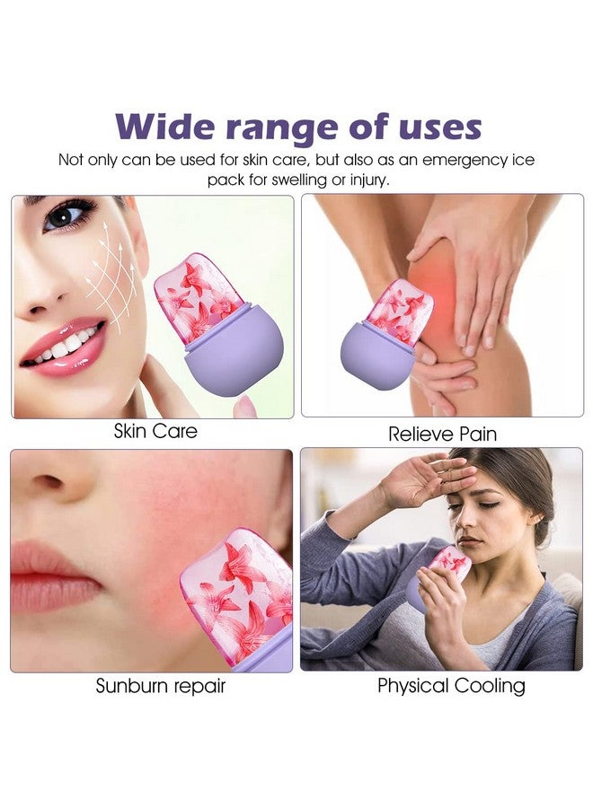 HANNEAÂ® Ice Roller for Face Massage & Eye, Anti-Leak Silicone Ice Face Roller Ice Mould With Cleansing Brush, Women Skin Care Ice Facial Roller for Eliminate Edema & Calm Skin, Shrink Pore (Purple) - Image 5