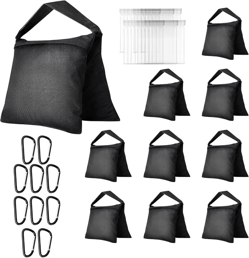EMART 10 Pack Sand Bags,Heavy Duty Saddlebags Weight Sandbags-Black - Image 1