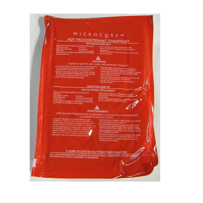 Microcore Vesture Hot to Go Heat Pack  Keep Food Hot  Replacement Microcore Pack for Casserole Carriers Red Pack For Microwave Heating  Very Durable  Lasts for Several Hours  Contains Non Toxic Liquid 