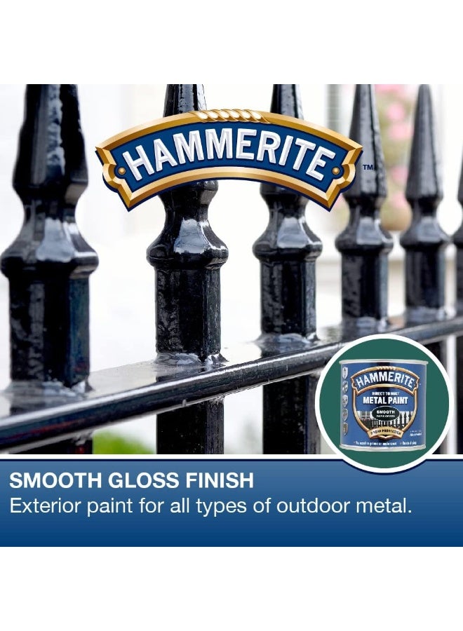 Hammerite Direct to Rust Metal Paint - Smooth Dark Green Finish 250ML - Image 2