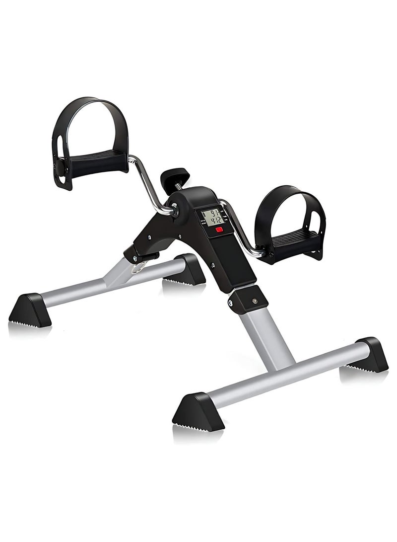 Folding Pedal Exerciser Mini Bike Portable Under Desk Arm & Leg Exercise Machine with LED Display, Compact Fitness Pedal Trainer for Home, Office & Elderly Use - Image 1