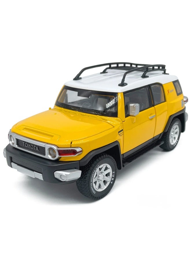حديقة الألعاب محاكاة بمقياس 1:24 لسيارة تويوتا FJ كروزر المصبوبة - لعبة سيارة رياضية متعددة الاستخدامات من سبائك معدنية قابلة للسحب للخلف مع أضواء وصوت - سيارة لعبة للأطفال والكبار - Image 1