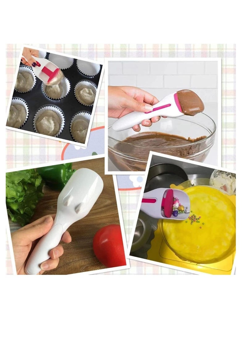 KASTWAVE Cupcake Batter Spoon with One Touch Slide Button, Cupcake Scoop Kitchen Flour Dispenser Spoon, DIY Cupcake Batter Spoon, Home Batter Dispenser Baking Tool, Dishwasher Safe & BPA Free (2Pcs) - Image 5