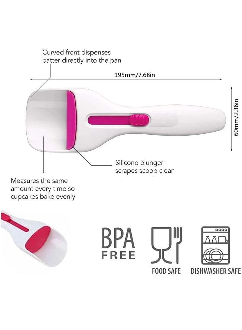 KASTWAVE Cupcake Batter Spoon with One Touch Slide Button, Cupcake Scoop Kitchen Flour Dispenser Spoon, DIY Cupcake Batter Spoon, Home Batter Dispenser Baking Tool, Dishwasher Safe & BPA Free (2Pcs) - Image 3
