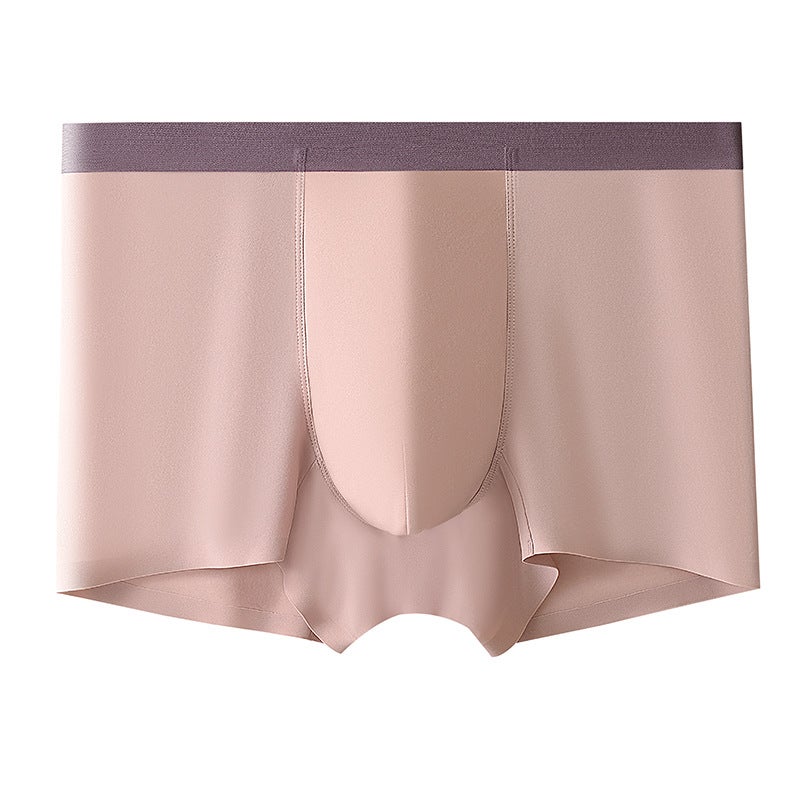 120S Ice Silk Seamless Mens Boxer Briefs Lotus root starch 
