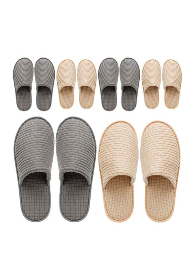 ARUWA 6-Pairs Spa Slippers  Non Slip Disposable Slippers For Guest  Washable Reusable Which Can Be Used As Women Men House Indoor Bathroom Bedroom Hotel Bride Slippers  - Image 1