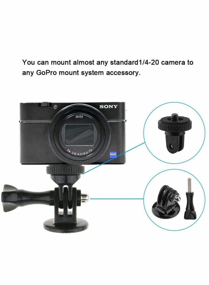 Captaintech Tripod Adapter Mount with 1/4" Screw Camera, Compatible action camera 7 6 5 4 3 3+ 2 1 Session Black Silver for SJ4000, forSJ5000 Xiaomi Action Cameras - Image 4
