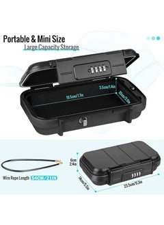 MVAQKLM  Portable Safe Box with Code, Combination Security Lock Box Waterproof Anti-Theft Mini Travel Safe with Removable Wire Rope Security Safe Box for Home, Office, Hotel, Cars,Travel  - Image 2