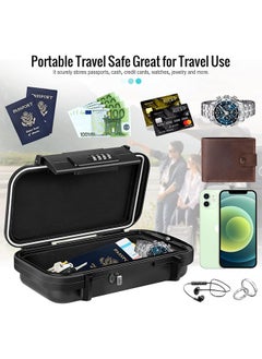 MVAQKLM  Portable Safe Box with Code, Combination Security Lock Box Waterproof Anti-Theft Mini Travel Safe with Removable Wire Rope Security Safe Box for Home, Office, Hotel, Cars,Travel  - Image 4