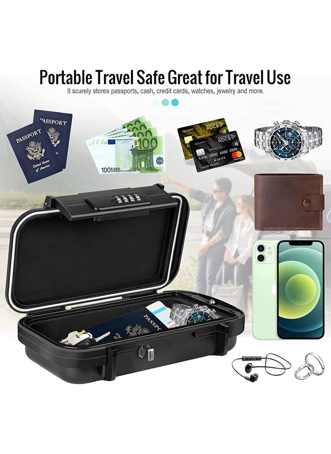 MVAQKLM  Portable Safe Box with Code, Combination Security Lock Box Waterproof Anti-Theft Mini Travel Safe with Removable Wire Rope Security Safe Box for Home, Office, Hotel, Cars,Travel  - Image 4