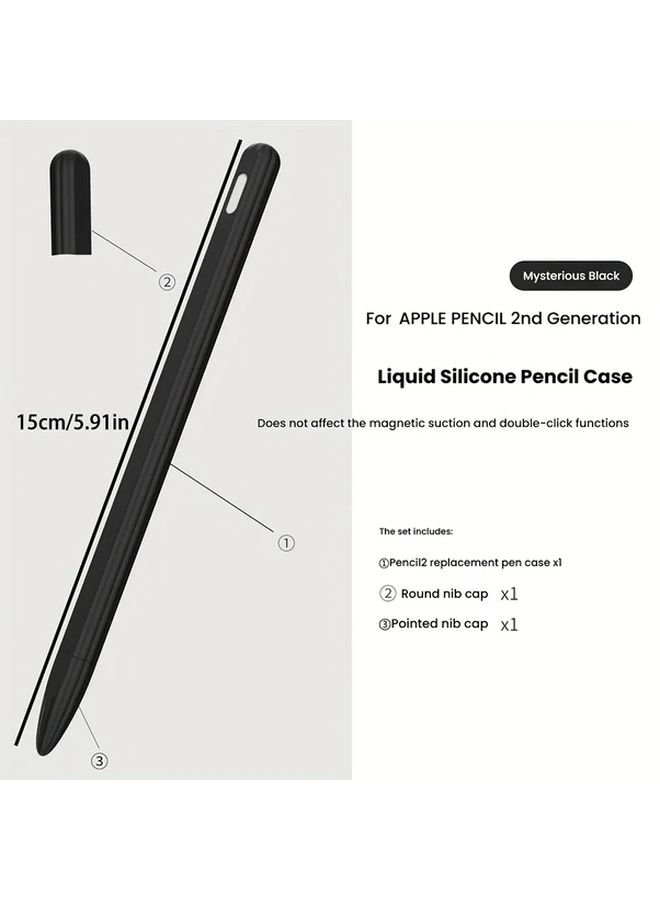 غطاء سيليكون أزرق سماوي لأقلام Apple Pencil من الجيل الثاني والموديلات المحترفة، مضاد للانزلاق مع خطوط عمودية، متوافق مع الشحن المغناطيسي، ويشمل غطاء للطرف. - Image 2